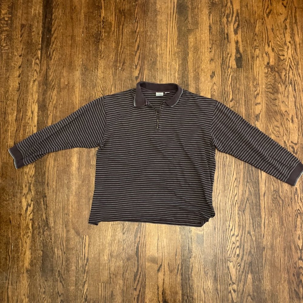 Vintage LL Bean Zip-Up Polo Pullover Made in Canada